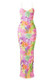 Backless Printed Maxi Cami Dress - Trendsi - Flyclothing LLC