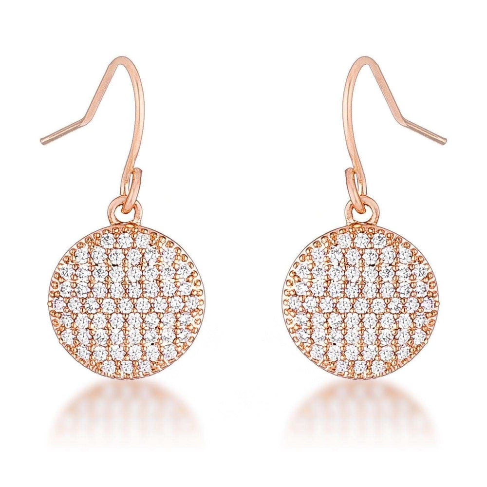 .6 Ct Elegant CZ Rose Gold Plated Disk Earrings - JGI - Flyclothing LLC