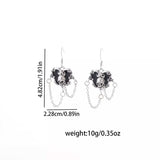 Halloween Alloy Heart Skull Earrings with Chain Detail - Trendsi - Flyclothing LLC