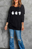 Ghost Round Neck Long Sleeve Sweatshirt - Trendsi - Flyclothing LLC