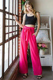 Heimish Full Size Front Tie Pants with Paperbag Waistband Plus Size - Trendsi - Flyclothing LLC