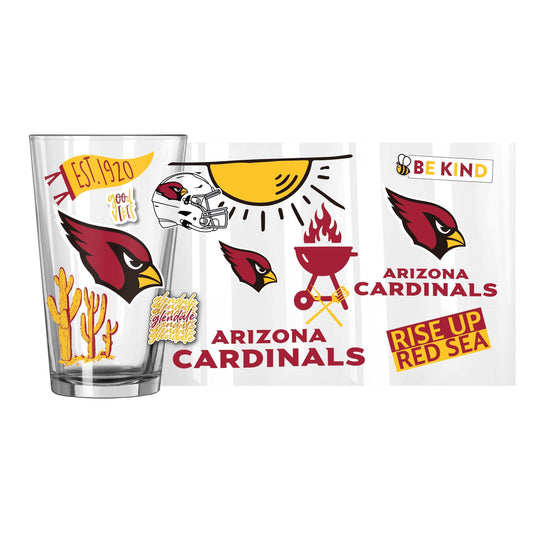 Arizona Cardinals 16oz Native Pint Glass - Logo Brands - Flyclothing LLC