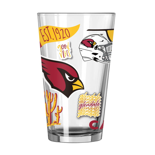 Arizona Cardinals 16oz Native Pint Glass - Logo Brands - Flyclothing LLC