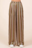 Mittoshop Striped Satin Elastic Waist Wide Leg Pants - Trendsi - Flyclothing LLC