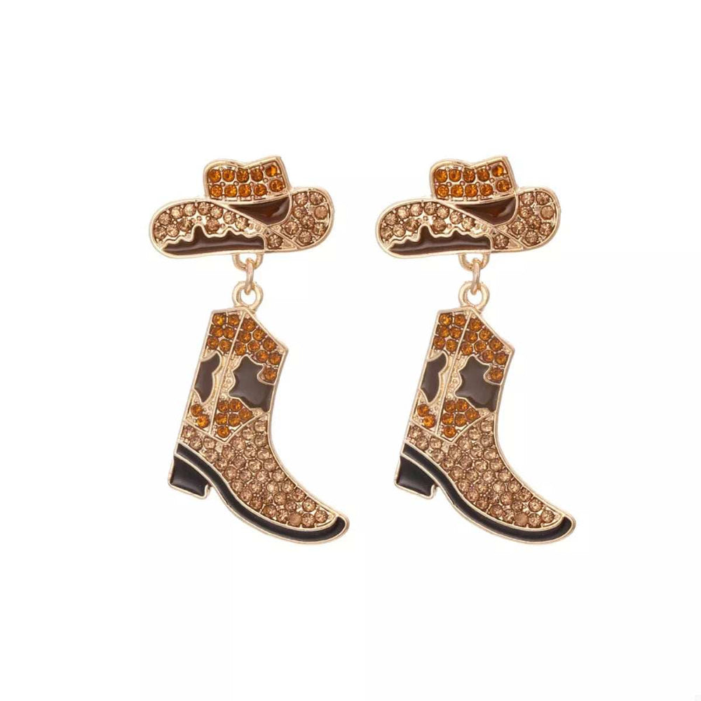 Cowboy Hat and Boot Dangle Earrings - Trendsi - Flyclothing LLC