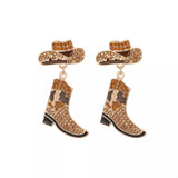 Cowboy Hat and Boot Dangle Earrings - Trendsi - Flyclothing LLC