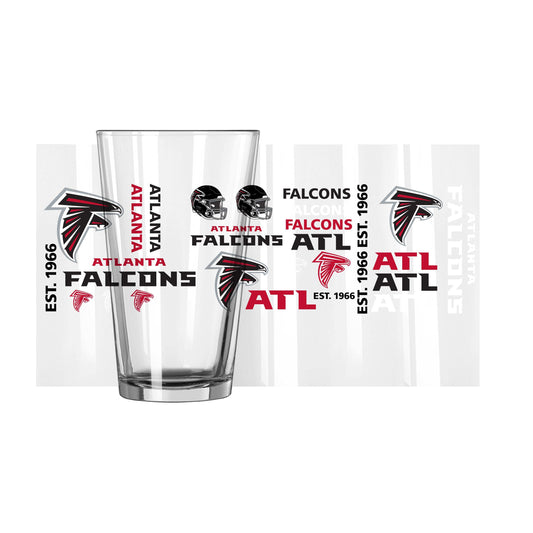 Atlanta Falcons 16oz Spirit Pint Glass - Logo Brands - Flyclothing LLC