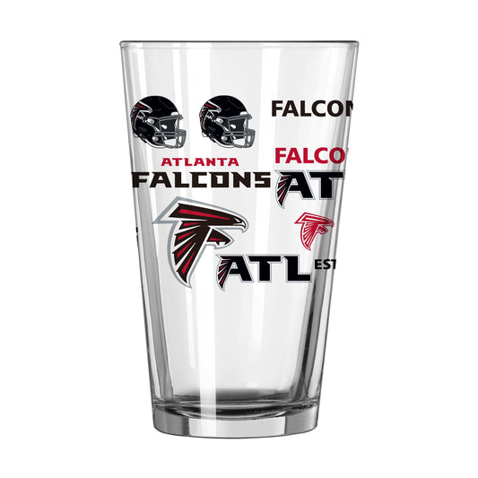 Atlanta Falcons 16oz Spirit Pint Glass - Logo Brands - Flyclothing LLC