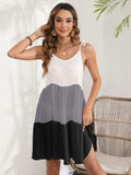 Color Block Spaghetti Strap Cover-Up Dress - Trendsi - Flyclothing LLC