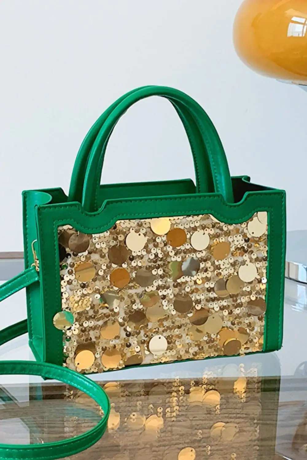 PU Leather Sequin Handbag - Trendsi - Flyclothing LLC