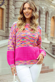 Rainbow Confetti Drop Shoulder Sweater - Trendsi - Flyclothing LLC