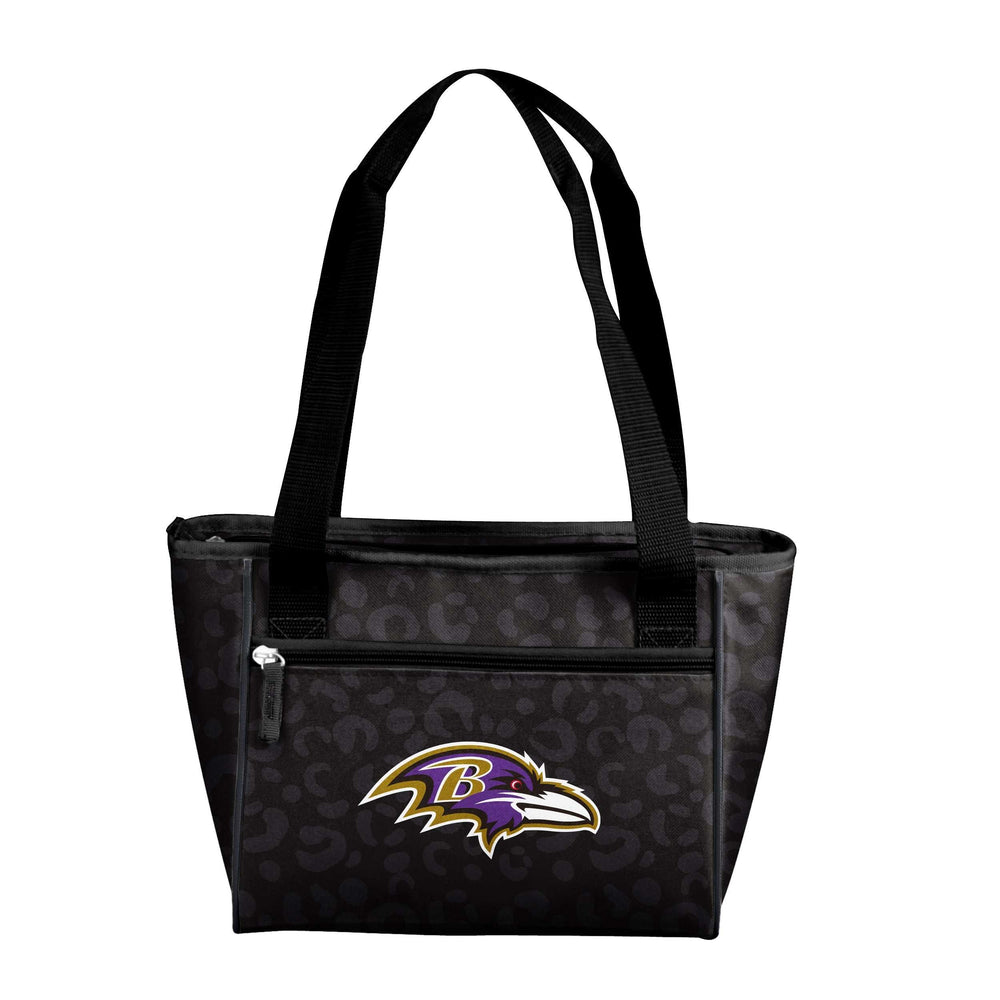 Baltimore Ravens Leopard Print 16 Can Cooler Tote - Logo Brands - Flyclothing LLC