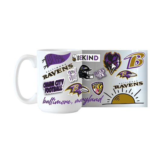 Baltimore Ravens 15oz Native Sublimated Mug - Logo Brands - Flyclothing LLC