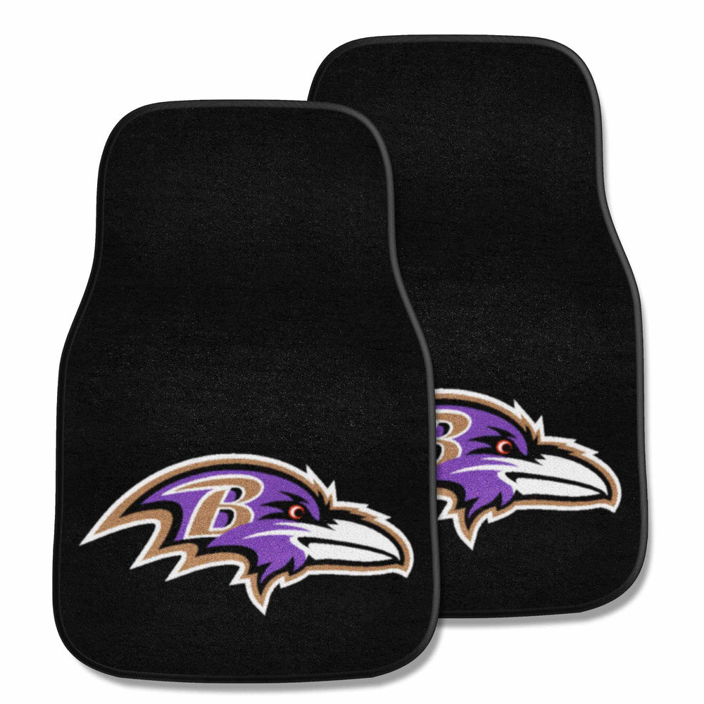 NFL - Baltimore Ravens 2-pc Carpet Car Mat Set - Logo Brands - Flyclothing LLC