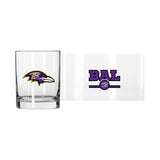 Baltimore Ravens 14oz Letterman Rocks Glass - Logo Brands - Flyclothing LLC