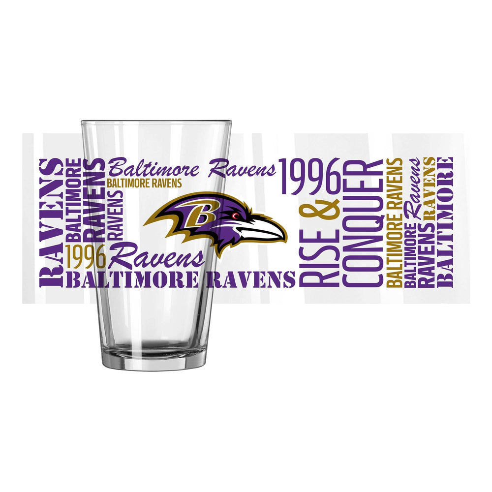 Baltimore Ravens 16oz Spirit Pint Glass - Logo Brands - Flyclothing LLC