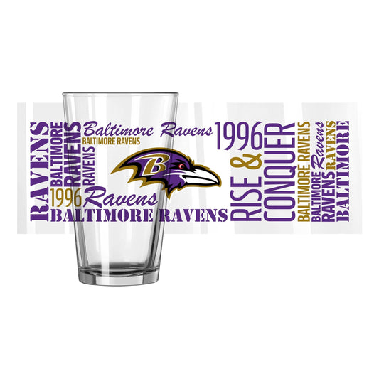 Baltimore Ravens 16oz Spirit Pint Glass - Logo Brands - Flyclothing LLC