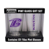 Baltimore Ravens 16oz Gameday Pint Glass 2 Pack - Logo Brands - Flyclothing LLC