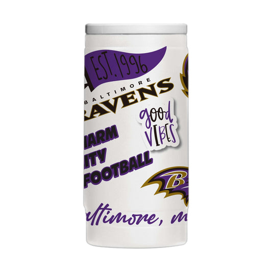 Baltimore Ravens 12oz Native Powdercoat SlimCan Coolie - Logo Brands - Flyclothing LLC