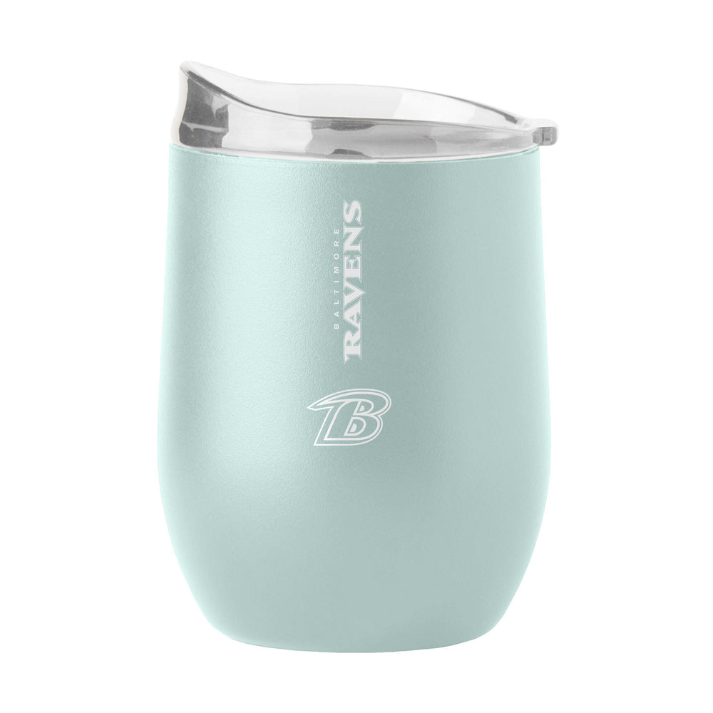 Baltimore Ravens 16oz Vertical Powder Coat Curved Beverage - Logo Brands - Flyclothing LLC