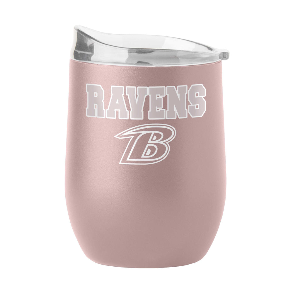 Baltimore Ravens 16oz Stencil Powder Coat Curved Beverage - Logo Brands - Flyclothing LLC