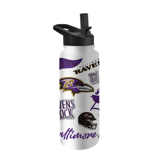 Baltimore Ravens 34oz Native Quencher Bottle - Logo Brands - Flyclothing LLC