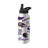 Baltimore Ravens 34oz Native Quencher Bottle - Logo Brands - Flyclothing LLC
