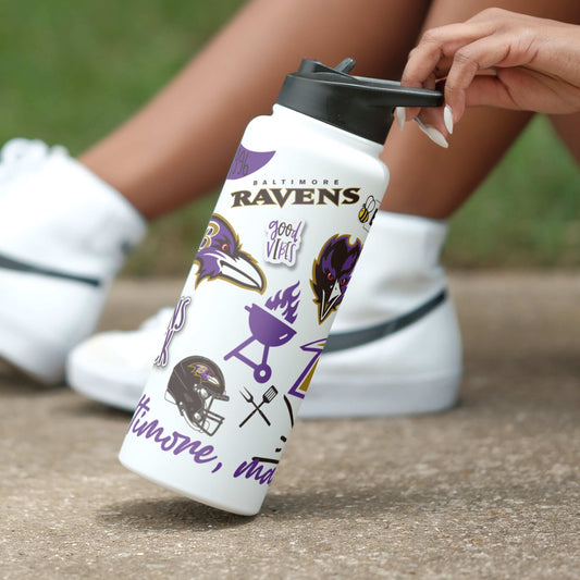 Baltimore Ravens 34oz Native Quencher Bottle - Logo Brands - Flyclothing LLC