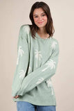 VERY J Palm Tree Graphic Oversized Knit Sweater - Trendsi - Flyclothing LLC