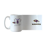 Baltimore Ravens Lamar Jackson Jersey 15oz Sublimated Mug - Logo Brands - Flyclothing LLC