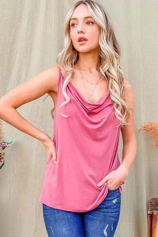 And The Why Cowl Neck Cami - Trendsi - Flyclothing LLC