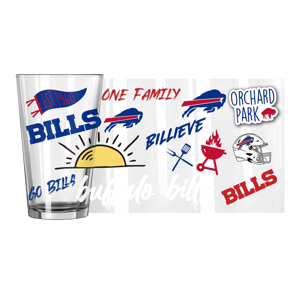Buffalo Bills 16oz Native Pint Glass - Logo Brands - Flyclothing LLC