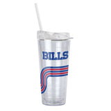 Buffalo Bills 22oz Waves Dbl Wall Clear Tumbler - Logo Brands - Flyclothing LLC