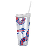 Buffalo Bills 22oz Waves Dbl Wall Clear Tumbler - Logo Brands - Flyclothing LLC