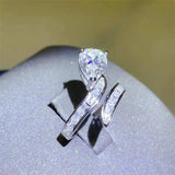 3 Carat Moissanite Zircon 925 Sterling Silver Bypass Ring - Trendsi - Flyclothing LLC