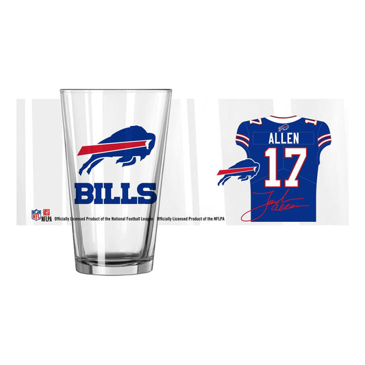 Buffalo Bills Josh Allen 16oz Pint Glass - Logo Brands - Flyclothing LLC