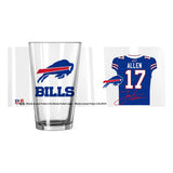 Buffalo Bills Josh Allen 16oz Pint Glass - Logo Brands - Flyclothing LLC