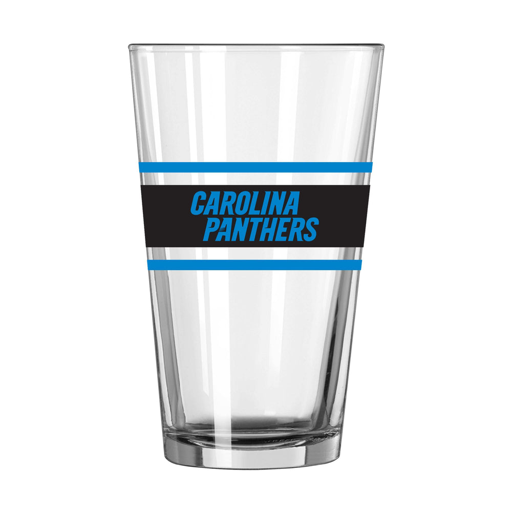 Carolina Panthers 16oz Stripe Pint Glass - Logo Brands - Flyclothing LLC