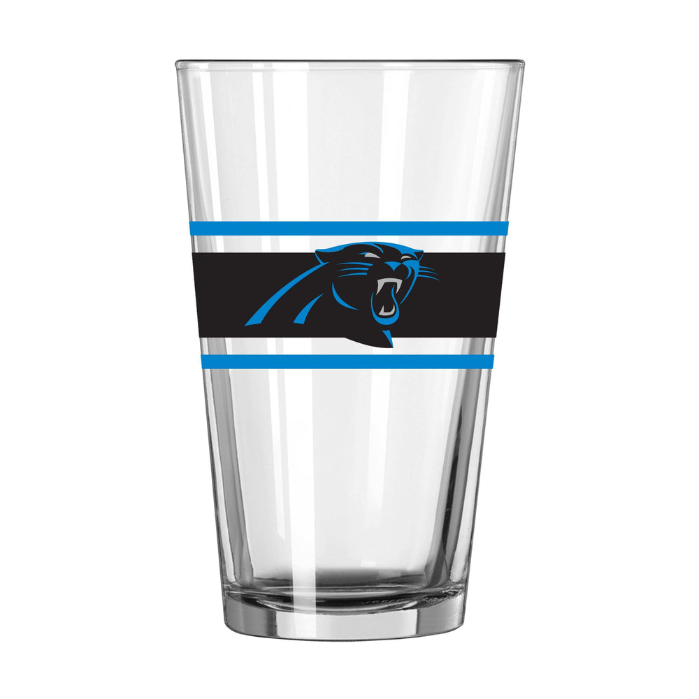 Carolina Panthers 16oz Stripe Pint Glass - Logo Brands - Flyclothing LLC