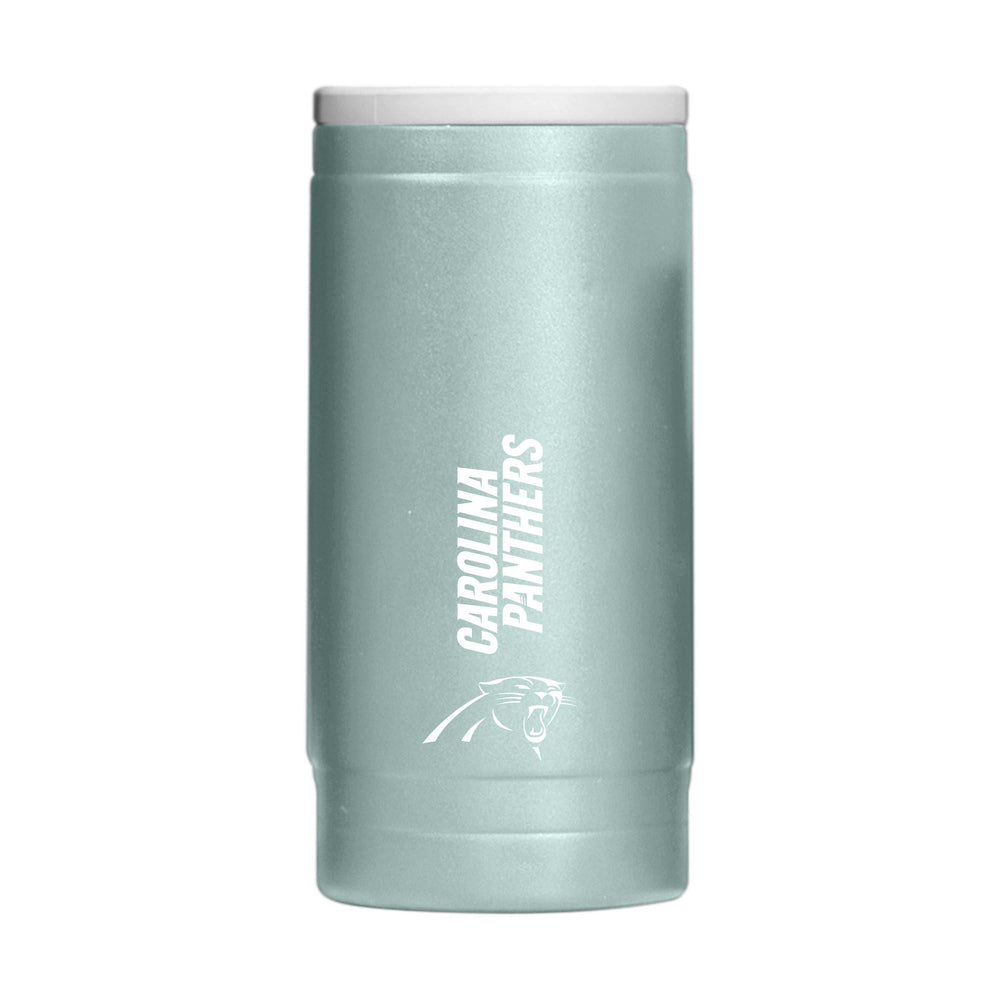 Carolina Panthers Vertical Powder Coat Slim Can Coolie - Logo Brands - Flyclothing LLC