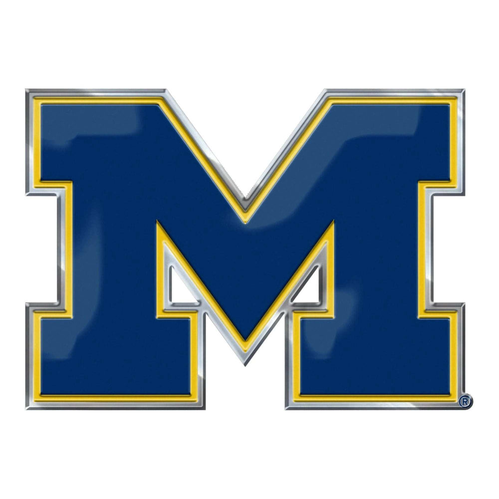 Michigan Wolverines Heavy Duty Aluminum Embossed Color Emblem (Blue) - Michigan - Flyclothing LLC