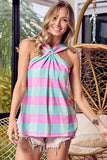 BiBi Multi Color Plaid Brushed Neck Tank - Trendsi - Flyclothing LLC