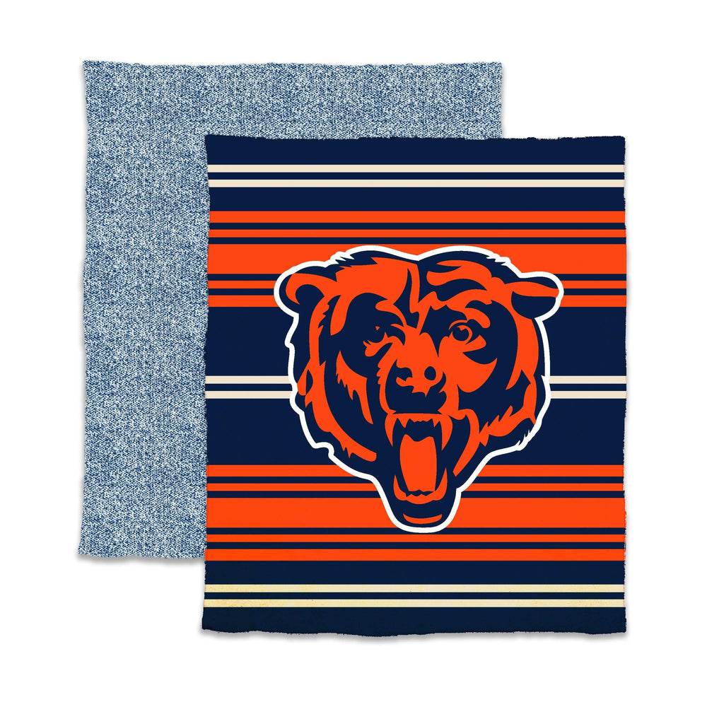 Chicago Bears Luxe Full Color Stripe Dreams Throw - Logo Brands - Flyclothing LLC