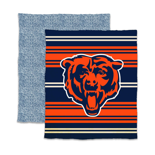 Chicago Bears Luxe Full Color Stripe Dreams Throw - Logo Brands - Flyclothing LLC