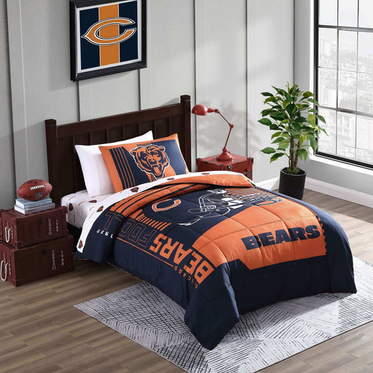 Chicago Bears Status Bed In A Bag Twin - Logo Brands - Flyclothing LLC