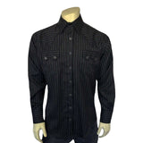 Rockmount Ranch Ware Men's Black & Red Rayon Stripe Western Shirt - Rockmount Clothing - Flyclothing LLC