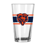 Chicago Bears 16oz Stripe Pint Glass - Logo Brands - Flyclothing LLC