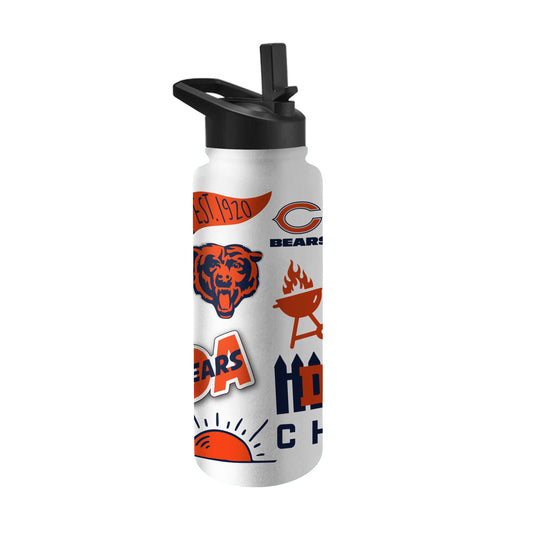 Chicago Bears 34oz Native Quencher Bottle - Logo Brands - Flyclothing LLC