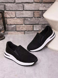 Slip-On Sneakers with Contrast Sole - Trendsi - Flyclothing LLC