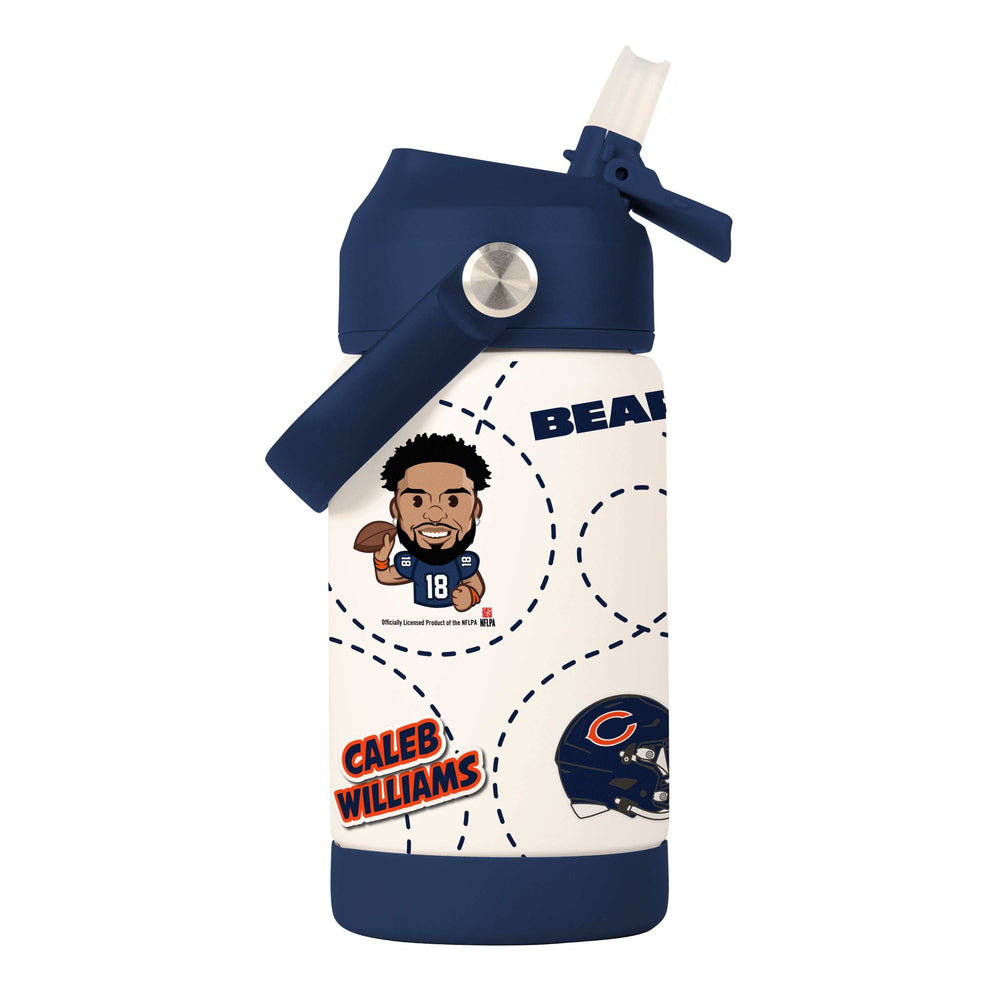 Chicago Bears Caleb Williams Caricature 12oz SS Kids Bottle - Logo Brands - Flyclothing LLC